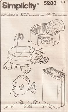 an advertisement for simplicity with fish in the tub and other items on it