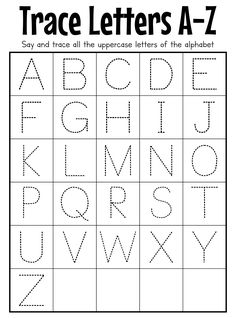 trace letters a - z worksheet for children to practice their handwriting and writing skills