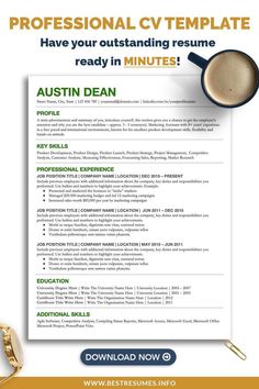 the professional cvt resume template is ready to be used for any job or career