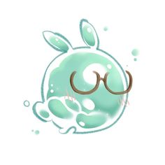 an image of a cartoon bunny with glasses