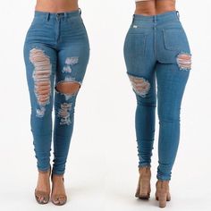 - 60% Cotton, 38% Rayon, 2% Spandex - Super Soft High Rise Skinny Jeans - Hand Sanding & Heavy Destruction - True To Size Black Boutique, Boutique Jeans, Retro Jeans, Distressed Black Jeans, Lucky Brand Jeans, Jeans Color, Casual Denim, Frame Denim, Sanding