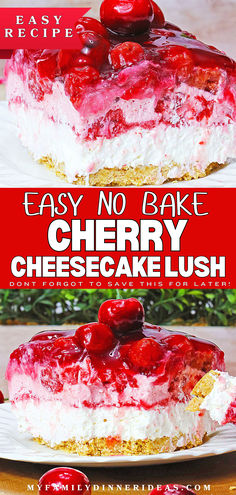 this no bake cherry cheesecake is so easy to make