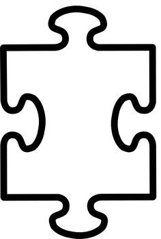 a black and white puzzle piece