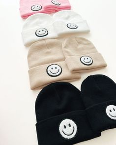 Our new smiley beanie is sure to bring a smile on your face! It's ultra-soft, stretchy and perfect to wear all-day long. Best of all, you can pair it with our most-loved smiley sets! These beanies are available in both baby and toddler sizes, making sure that no member of the family is left out from enjoying their cozy warmth. You can even match with your little one by using them as mommy and me beanies. Baby: Fits from NB up to 6M Toddler: Fits from 6M 100% acrylic. Cute One Size Beanie, Cute One Size Fits Most Beanie, Trendy Cotton Beanie For Everyday, Cute Beanie For Fall, One Size, Cute One Size Beanie For Fall, Cute One-size Beanie For Fall, Trendy Beanie For Spring, Trendy Spring Beanie One Size, Trendy Spring Beanie