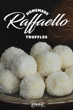 homemade refreshed truffles on a plate with the words, homemade refreshed truffles