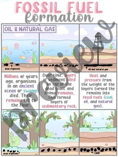 fossil fuel formation poster with information about the natural gas and how it is used to describe