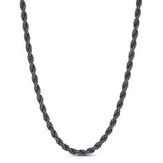 Crafted of stainless steel, this handsome men's rope chain necklace is 24 inches in length and fastens with a fancy clasp. Mens Chain, Rope Chain Necklace, Felt Jewelry, Mens Chain Necklace, White Necklace, Mens Accessories Jewelry, Accessories Jewelry Necklace, Black Stainless Steel, Chains For Men