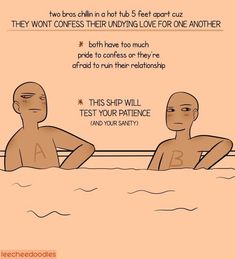 two men sitting in the water with their backs turned to each other, one man is holding