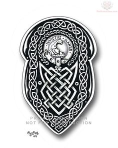 an intricate celtic design with a clock in the center