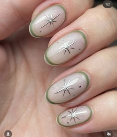 Folklore Acrylic Nails, Lord Of The Rings Nails Art, Short Almond Nail Designs Fall, Clean Nail Designs Simple, Alternative Bridal Nails, Cottage Core Nails Short, Christmas Nails Alternative, Korean Holiday Nails, Kacey Musgraves Nails