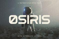 an astronaut standing on top of a hill with the words osiris above it