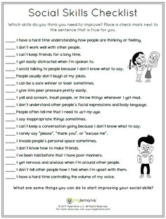 the social skills checklist for kids to use in their homes and school workbooks