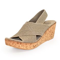 The ultimate platform wedge, and an all-time bestseller, our MED combines a classic cork-like sole with wide crisscross straps for the perfect combination of fashion and comfort. The easy slide design stays put thanks to a stretchy slingback strap, while the platform adds just the right amount of height without the pitch of a traditional heel! If you're looking for a pop of pattern, check out our MED Stripe collection! Stretch upper, crisscross straps, cork-like bottom Elastic upper Padded insol Cork Sandals, Cork Wedges Sandals, Closed Toe Shoes, The Pitch, Stylish Sandals, Travel Shoes, Shoe Company, Unique Shoes, Slide Design