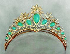 Turquoise Tiara - Crown of Iran Turquoise Tiara, Persian Turquoise Tiara, Floral Tiara, Royal Aesthetic, Persian Turquoise