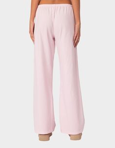 EDIKTED Olivia Striped Loose Fit Pants - LIGHT PINK | Tillys Cute Pants Aesthetic, Lounge Trousers, Striped Pajama Pants, Striped Pajama, School Clothing, School List, Pants Elastic Waist, Lounge Pajamas