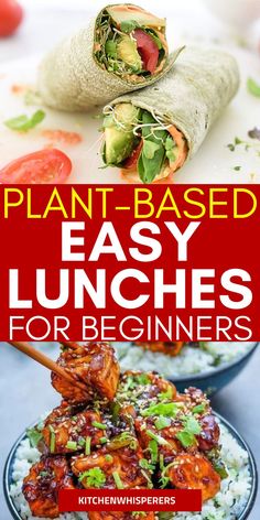 the cover of plant - based easy lunches for beginners