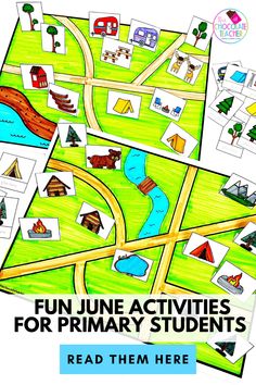 campground themed 3D map for first grade and second grade to make. Summer Themes