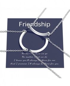 Friendship Circle Necklace Set -- Dainty and Minimal Design, You will get 3 necklaces, each carry a delicate curve close to your heart. When the 3 pieces necklaces are united, they form a circle, representing the endless love you have between your friends,sisters & family. Show your appreciation for your closest friends with these circles necklaces. High Quality -- These best friend necklaces sets are made of 316L stainless steel. No rust. No color changing. Hypoallergenic and suitabl... Friendship Charms Round Pendant Necklace, Friendship Charms Necklace With Round Pendant, Elegant Round Necklace For Best Friend Gift, Nickel-free Round Pendant Necklace For Friendship, Nickel-free Sterling Silver Charm Necklace For Friendship, Flower Urn, Best Friends Sister, Celtic Knot Necklace, Friend Friendship