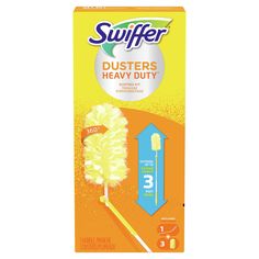 a box of swiffer dusters with the words dusters heavy duty on it