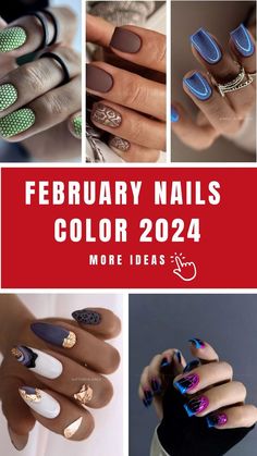 Nail Colors February, Nail Color February, February Nails 2024, Nail Colors For February, Winter Nail Colours, February Nail Colors, Spring Nail Color, Monochromatic Nails, Latest Nail Colours