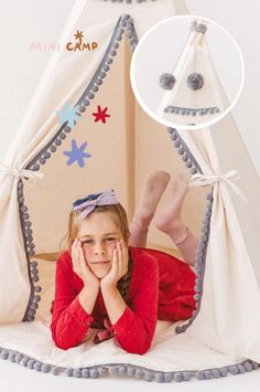 Looking for a durable playtime adventure tent? The MINICAMP Kids Teepee in Off-white with Grey PomPoms is built to last. Featuring a rigid support framework, this teepee ensures stability while your kids play and explore. The off-white color and grey pom-poms create a soothing and playful atmosphere, perfect for any room. Made with unbleached canvas and smooth wooden poles, it's designed for safety and longevity. Includes eco-friendly packaging and easy assembly instructions. Kids Teepee, Princess Wands, Wooden Poles, Grey Trim, Play Tent, Cozy Reading Nook