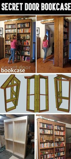 harry's style secret door bookcase made out of bookshelves