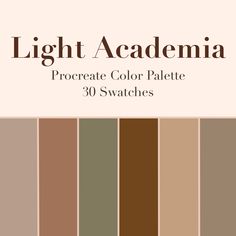 the color scheme for light and dark colored palettes with text that reads,'procre