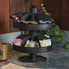 Farm House 2-Tier Organizer Lazy Susan Kitchen Counter, 2 Tier Tray Decor, Small Lazy Susan, 2 Tier Lazy Susan, Spinning Organizer, Lazy Susan Kitchen, Small Organizer, Lazy Susan Organization, Kitchen Countertop Organization