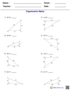 worksheet for the trigonic rules