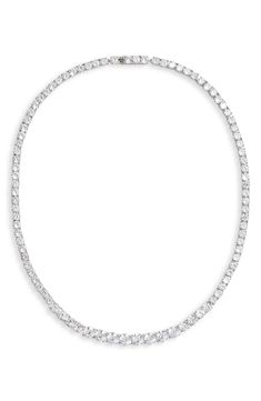 Free shipping and returns on Nordstrom Graduated Cubic Zirconia Collar Necklace at Nordstrom.com. Top off your look with pavé cubic zirconia on this collar necklace set with stones in graduated sizes to focus more sparkle front and center. Tennis Necklace, Necklace Online, Business Casual Outfits, Collar Necklace, Minimalist Jewelry, Necklace Set, Women's Accessories, Womens Necklaces, Cubic Zirconia