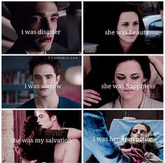 the twilight saga is shown in several different pictures, including one with an image of edward and