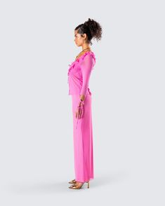 All pink - just like we like it 😏 Featuring a pink long-sleeve top, paired with a maxi skirt - this two-piece matching set is serving attitude, in the sweetest way possible 💕 Chic Pink Long Sleeve Sets, Chic Pink Stretch Maxi Skirt, Elegant Pink Maxi Skirt For Evening, Pink Long Sleeve Maxi Dress For Evening, Feminine Pink Long Sleeve Maxi Dress, Pink Long Skirt Dress For Party, Full-length Summer Party Sets, Feminine Long Sleeve Pink Maxi Dress, Full Length Summer Party Sets