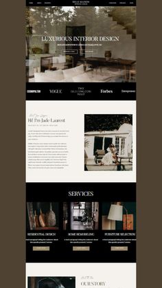 the website design for luxury interior design