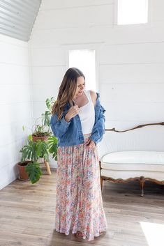 Look no further, our best-selling maxi skirt is here in a fresh new print! The stunning bright floral print, flattering button detail, and a flowy maxi-length is sure to make this your go-to for any summer get-together! Whether you’re heading out on a flirty date night or a daytime gathering, the only thing you’ll be worried about is having too much fun! Features: smocked elastic waist, functional buttons, lined to knee, floral print, open in front, long length Color: Blush Mix100% RayonFor full care instructions, please refer to the manufacturer's label. Fit: True to size.Length: Hits at the ankle on most -- 42” in total lengthWaist: Stretchy with elastic waistbandHips: Relaxed with give Models are wearing size Medium and Small respectively. MODEL INFO Ashley Brook Height: 5'3" Height: 5' Casual Non-stretch Floral Maxi Skirt, Bohemian Pink Floral Print Maxi Skirt, Spring Bohemian Floor-length Maxi Skirt, Non-stretch Bohemian Maxi Skirt, Non-stretch Floral Print Beach Skirt, Floral Maxi Skirt, Floral Maxi, Long Length, New Print