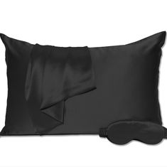 Luxury Gift Set 100% Silk Pillow Case, Sleeping Eye Mask, Scrunchies. New 2 Color Pink And Black(Look In My Other Item) Material 100% Silk Color Pink Durable,Breathable, Soft "Give The Gift Of A Luxurious Night's Sleep With Our 100% Silk Gift Set! Chrck Our Instagram For More Products @Giftmelux This Beautifully Curated Collection Includes A Soft And Smooth Pillowcase, A Comfortable Sleeping Mask To Block Out The Light, And A Set Of Scrunchies To Keep Your Hair Looking Fabulous While You Dream. Gift Me, Silk Pillow Case, Sleeping Eye Mask, Luxury Gift Set, Silk Gifts, Black Look, Black Pillows, Sleeping Mask, Silk Pillow