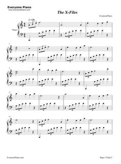 the e - files sheet music for piano