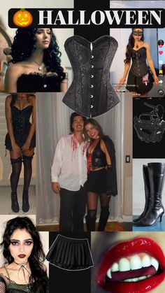 a collage of photos with different costumes and accessories for halloween party or cosplaying