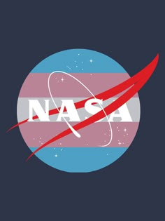 the nasa logo on a dark blue background