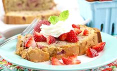 pancakes topped with fruit on top of a white plate