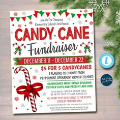 a candy cane fundraiser flyer is shown