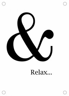 a black and white logo with the words relax