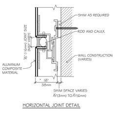 an architectural drawing showing the details of a wall and floor