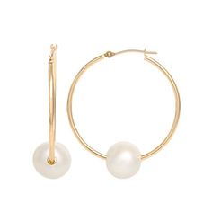 Brilliance Fine Jewelry Womens Pearl Hoop Earrings Exquisitely crafted from 14K White Gold Secures with a lever back closure Size: one size.  Gender: female.  Age Group: adult. Formal White Gold Hoop Pearl Earrings, White Hoop Jewelry For Formal Occasions, Formal 14k Gold Hoop Earrings With Bail, Everyday Elegant Round Hoop Earrings, Elegant White 14k Gold Hoop Earrings, Elegant Small Hoop Jewelry With Bail, Luxury Pearl Hoop Earrings For Formal Occasions, Elegant Hoop Pearl Earrings Tarnish Resistant, Luxury Hoop Pearl Earrings For Formal Occasions