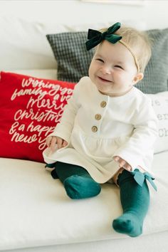 We absolutely love to combo our 'Long Sleeve Button Dress' and mix it with our 'Cute Bow Holiday Socks'! Its the perfect combo to make the cutest holiday outfit for your baby girl! ❤️🥰🎄

Dress: https://luckypandakids.com/products/long-sleeve-button-dress-milk?_pos=1&_sid=d3dd348d1&_ss=r
Socks: https://luckypandakids.com/products/cute-bow-knee-socks-green?_pos=3&_sid=7c3342fca&_ss=r Newborn Christmas Dress, Stocking Outfits, Newborn Christmas Outfit, Holiday Photos Outfits, Girls Knee High Socks, Outfit Ideas 2023, Sweet Pictures