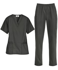 Women s scrub top features a classic, comfortable fit and it s complete with wide patch pockets to keep all your essentials close, including an interior pocket for your cell phone. Women s scrub pants features a classic fit with an elastic waist and tapered legs, these functional scrub pants are both flattering and comfortable. • Scrub Set Includes: Strictly Scrubs Women’s 3 Pocket V-Neck Top and Strictly Scrubs Women’s 3 Pocket Elastic Pant • Top details: • Classic fit • V-neck • Total of 3 poc Shop Uniform, Scrubs Women, Pant Top, Scrub Suit, Uniform Advantage, Pants Details, Medical Uniforms, School Inspiration, Womens Scrubs