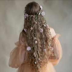 Forest Fairy Hairstyles, Fairy Hairstyles For Long Hair, Boho Wedding Hair Flowers, Fairy Wig, Court Fashion, Mother Blessing, Poster Reference, Fantasy Ball, Flower Girl Headpiece