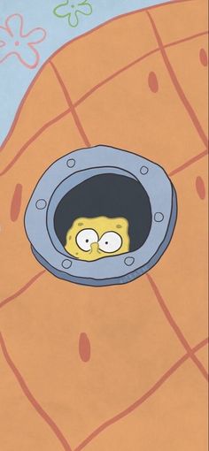 an image of a cartoon character in a hole that looks like it is looking out