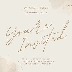 an elegant wedding party card with the words you're involved