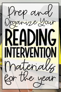 a pile of books with the words prep and organize your reading intention materials for the year