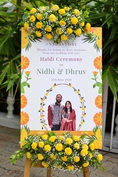 Get your customised welcome signage board to make that first impression on your guests. Haldi Welcome Board Ideas, Haldi Ceremony Welcome Board, Selfie Point Ideas, Haldi Welcome Board, Haldi Ideas, Wed Invitation, Selfie Point, Haldi Decoration Ideas, Haldi Decoration